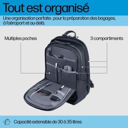 HP Mochila para portátil de 17 pulgadas Travel Plus 30L, Compañero de Viaje, Múltiples Compartimentos para Organización