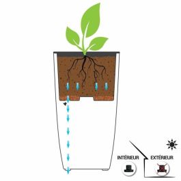 Eda Jardinera DIVA BASALT Gris Antracita Cuadrada Alta 42 L 43,5 x 43,5 x H.78,2 cm Caja Interior Extraíble