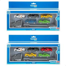 Camión Portavehículos y Coches Speed & Go 28 x 5 x 4,5 cm (12 Unidades) Camión Portavehículos y Coches Speed & Go 28 x 5 x 4,5 cm (12 Unidades)
