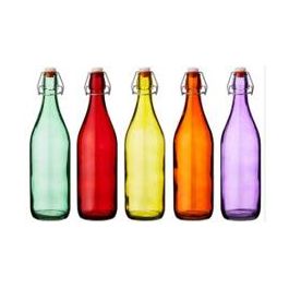 Botella de vidrio pintada 6 colores 1L - La Mediterran por Inde (12 Unidades) Precio: 26.49999946. SKU: B1BDPFDHMK