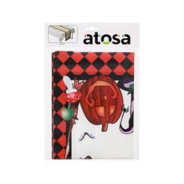 Camino de Mesa con Motivos de Halloween 180x35 cm - Decoración Festiva Blanco y Rojo para Cenas y Celebraciones