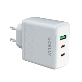 Cargador de Pared Celly TC3GAN65WEVOWH Blanco 65 W Cargador de Pared Celly TC3GAN65WEVOWH Blanco 65 W