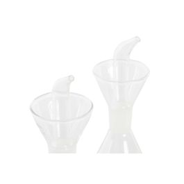 DKD Home Decor Aceitera Vinagrera Básicos Transparente Borosilicato y Metal 10x23.5x19.5cm Set 2 Piezas
