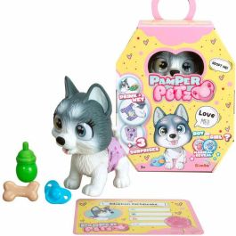 Smoby AAABK62987 Pamper Petz Husky para adoptar, con 4 accesorios, articulado y hace pipí, +3 años
