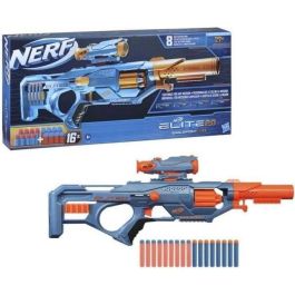 NERF Elite 2.0 Eaglepoint RD-8 Blaster, cañón de 8 dardos, mira y cañón desmontables, incluye 16 dardos