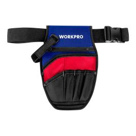 Workpro Funda para Taladro con Múltiples Bolsillos para Herramientas, Poliéster 600D, 300x210mm, Cinta Ajustable