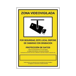 DUVER 839 Señal de Seguridad de Plástico 'Zona Videovigilada' - 297x210 mm