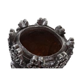 DKD Home Decor Macetero Oriental Buda de Resina Gris 20x30x20.5 cm (2 Unidades)