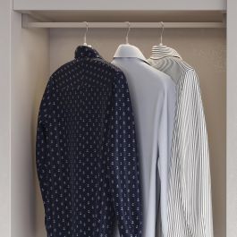 Emuca Lote de 2 barras para armario Luxe de longitud 0.75m con soportes, Aluminio y Plástico, Pintado color gris piedra