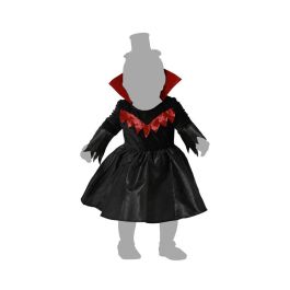 Disfraz de Vampiresa Bebé 6-12 Meses, Vestido Negro con Golas y Sombrero Mini para Halloween o Brujita