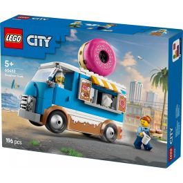 LEGO 60452 Camión de Dónuts de juguete LEGO City con minifiguras, máquina de café, caja registradora y quiosco móvil para niños +5 años