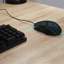 Elbe PTR-103-G Pack Teclado y Ratón Gaming con Luces LED, Teclado Mecánico 104 Teclas, Ratón 3 DPI