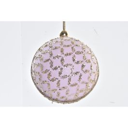 Decoracion Colgante Navidad Moderna DKD Home Decor Rosa Blanco 8 x 15 x 8 cm (24 Unidades)