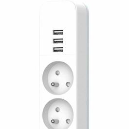 Quarx QUA4004282463061 Regleta 4 Tomas con 3 Puertos USB y Cable 1.5m