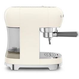 Smeg ECF02CREU Cafetera Espresso Manual de Bomba 15 Bares Crema 1.1L 1350W para Café Molido y Cappuccino