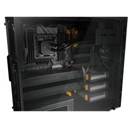 be quiet! PURE BASE 600 Naranja Negro Midi Tower con Ventana Lateral para Juego