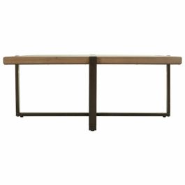 Mesa de Centro Alexandra House Living Marrón Hierro Madera de abeto Vidrio templado 99 x 40 x 99 cm