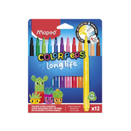 Maped Rotulador Color'Peps Long Life Lavable Punta Media Caja de 12 Unidades Colores Surtidos Precio: 3.78999951. SKU: B1KC9QTSQJ
