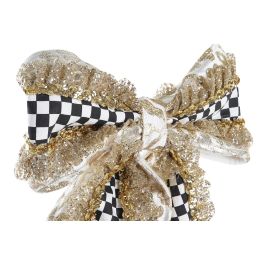 DKD Home Decor Decoración Navideña Colgante Moderna con Lazo, Poliéster Dorado y Negro (6 Unidades), 46 cm Alto DKD Home Decor Decoración Navideña Colgante Moderna con Lazo, Poliéster Dorado y Negro (6 Unidades), 46 cm Alto