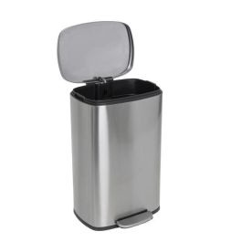 Kitchen Move ADMIRAL Papelera de Cocina Rectangular con Pedal 50L, Acero Inoxidable Cepillado, Cubo Interior y Protección para Suelos Kitchen Move ADMIRAL Papelera de Cocina Rectangular con Pedal 50L, Acero Inoxidable Cepillado, Cubo Interior y Protección para Suelos