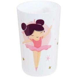 Fun House FUN3524550065748 Vajilla Bailarina: Plato Hondo Ø16 cm, Plato Llano Ø22 cm, Vaso 220 ml y Peluche Musical 40 cm