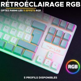Teclado para juegos - The G-Lab - KEYZ CAESIUM - RGB - Blanco y gris - TKL Teclado para juegos - The G-Lab - KEYZ CAESIUM - RGB - Blanco y gris - TKL