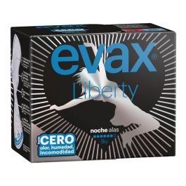 Evax Compresas Liberty Noche con Alas Flexicel Ultra-Absorbentes Transpirables con Microperforaciones Ajuste Perfecto 9 Unidades Precio: 5.79000032. SKU: S0573719