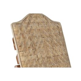 DKD Home Decor Tumbona y Mesa de Ratán Natural Set de 3 piezas 75 x 90 x 70 cm