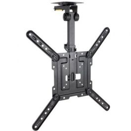 TooQ LPCE1123TSLI-B Soporte de Techo Giratorio Inclinable para TV 23-55 pulgadas, hasta 20kg, Altura Ajustable 520-614mm, Negro