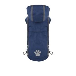 Nayeco Impermeable Reversible para Perros, Diseño Azul-Umbrella, 40 cm, Ajustable para un Ajuste Cómodo en Lluvia