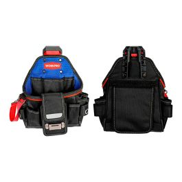 Workpro Bolsa de Cintura de Técnico, cambio rápido, poliéster 1800D, varios bolsillos, reflectante, 290 x 140 x 320 mm