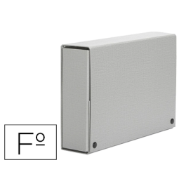 Carpeta Proyectos Pardo Folio Lomo 120 mm Carton Forrado Gris con Broche