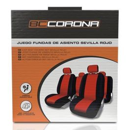 Abc FUK10411 Juego de Fundas de Asiento Sevilla Rojo Universal para 5 Plazas, 11 Piezas, Compatible con Airbag Abc FUK10411 Juego de Fundas de Asiento Sevilla Rojo Universal para 5 Plazas, 11 Piezas, Compatible con Airbag