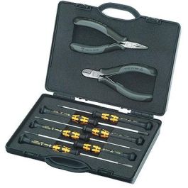 Knipex 00 20 18 ESD - Caja de herramientas ESD con 8 herramientas: Alicates de corte y destornilladores Phillips/Ranura para electrónica Precio: 166.50000026. SKU: B13DMWX78L