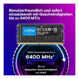Crucial CT2K32G64C52CS5 - Kit de Memoria RAM 64GB (2x32GB) DDR5 6400 MT/s SO-DIMM para Portátil, CL52, Negro