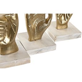DKD Home Decor Figura Dorado Blanco 10 x 20 x 10 cm (3 Unidades)