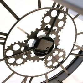 Home Deco Factory Mesa Auxiliar con Reloj Industriel Diámetro 50,5 cm Alto 51 cm