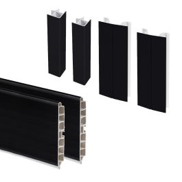 Emuca Lote de 2 zócalos para cocina Plasline con accesorios de unión, altura 100mm, 2 barras de lognitud 2.35m, Plástico, Negro Precio: 49.50000011. SKU: B1F7R3VN46