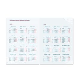 Liderpapel Agenda Escolar 2025-2026 Waves Interior Kids Semana Vista A5 Espiral Rojo Bilingüe Papel FSC 80gr Banda Elástica