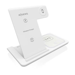 AISENS - CARGADOR INALAMBRICO USB-C 3 EN 1 DE 15W PARA MOVIL, APPLE WATCH, ARICULARES CON ESTUCHE DE CARGA, BLANCO Precio: 17.5000001. SKU: B1BAZA3833