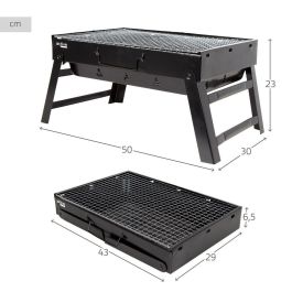 Barbacoa Portátil Aktive Rectangular Negro 50 x 23 x 30 cm (2 Unidades) Barbacoa Portátil Aktive Rectangular Negro 50 x 23 x 30 cm (2 Unidades)