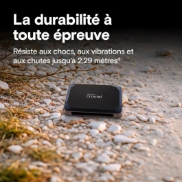 Crucial X9 Disco Duro Externo SSD 2TB USB Tipo C Velocidad de Lectura 1050 MB/s