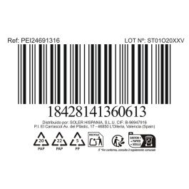 Inde Tarro de Cocina 'Peixe', Jarra de Almacenamiento, Ø13 x 15.5 cm (Dimensiones: 14.1 x 16.5 x 14 cm) (24 Unidades)