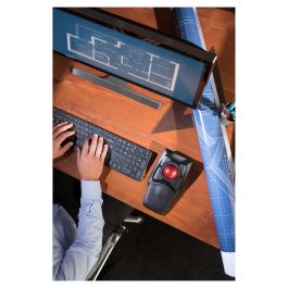 Kensington Expert Mouse Wireless Trackball - Trackball Inalámbrico Bluetooth/RF, 400 DPI, Diseño Ambidiestro, Negro para Oficina