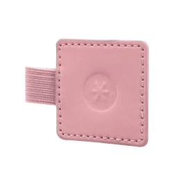 Antartik Portaboligrafos Autoadhesivo Rosa PU 40x40 mm con Banda Elástica