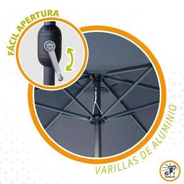 Parasol terraza 300 cm con chimenea y mástil de aluminio 3,8 cm color antracita Parasol terraza 300 cm con chimenea y mástil de aluminio 3,8 cm color antracita