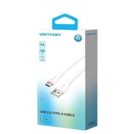 Cable USB Tipo-C Vention H25WF/ USB Tipo-C Macho - USB Macho/ 15W/ 480Mbps/ 1m/ Blanco