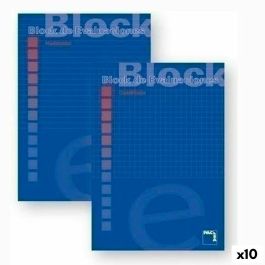 Bloc de Notas Pacsa Azul A4 50 Hojas 4 mm (10 Unidades) Bloc de Notas Pacsa Azul A4 50 Hojas 4 mm (10 Unidades)