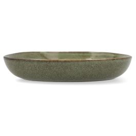 Bidasoa Ikonic Plato de Sopa Cerámica Verde 20.5x19.5 cm con Acabado Brillo y Relieves Orgánicos