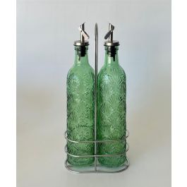 DKD Home Decor Aceitera Vinagrera Set 2 piezas, 500ml, Cristal/Metal, 7.4 x 32 x 14 cm, Diseño Moderno Verde Precio: 10.58999986. SKU: B1K9SBQ8SB